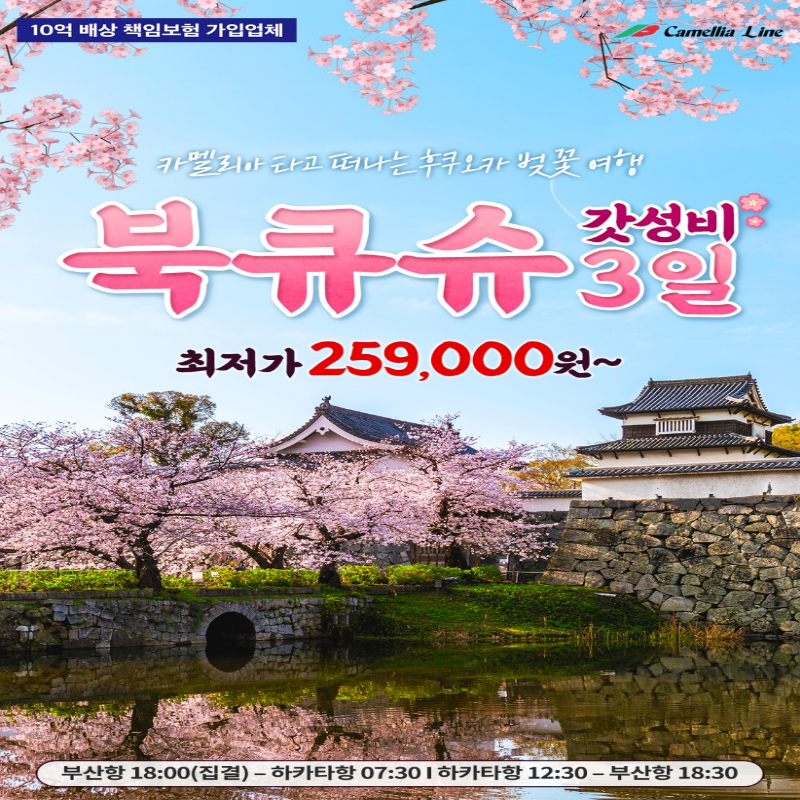 카멜리아 타고 떠나는 후쿠오카 벚꽃여행 2박3일